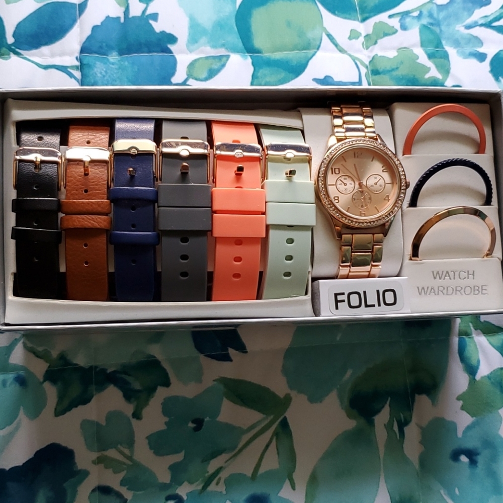 Set of 6 Watch Bands Rose Gold